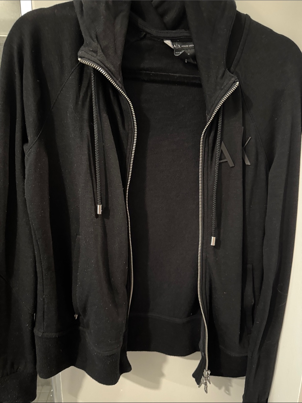 A/X Armani Exchange Black Men's Zip-Up Hoodie Sweater